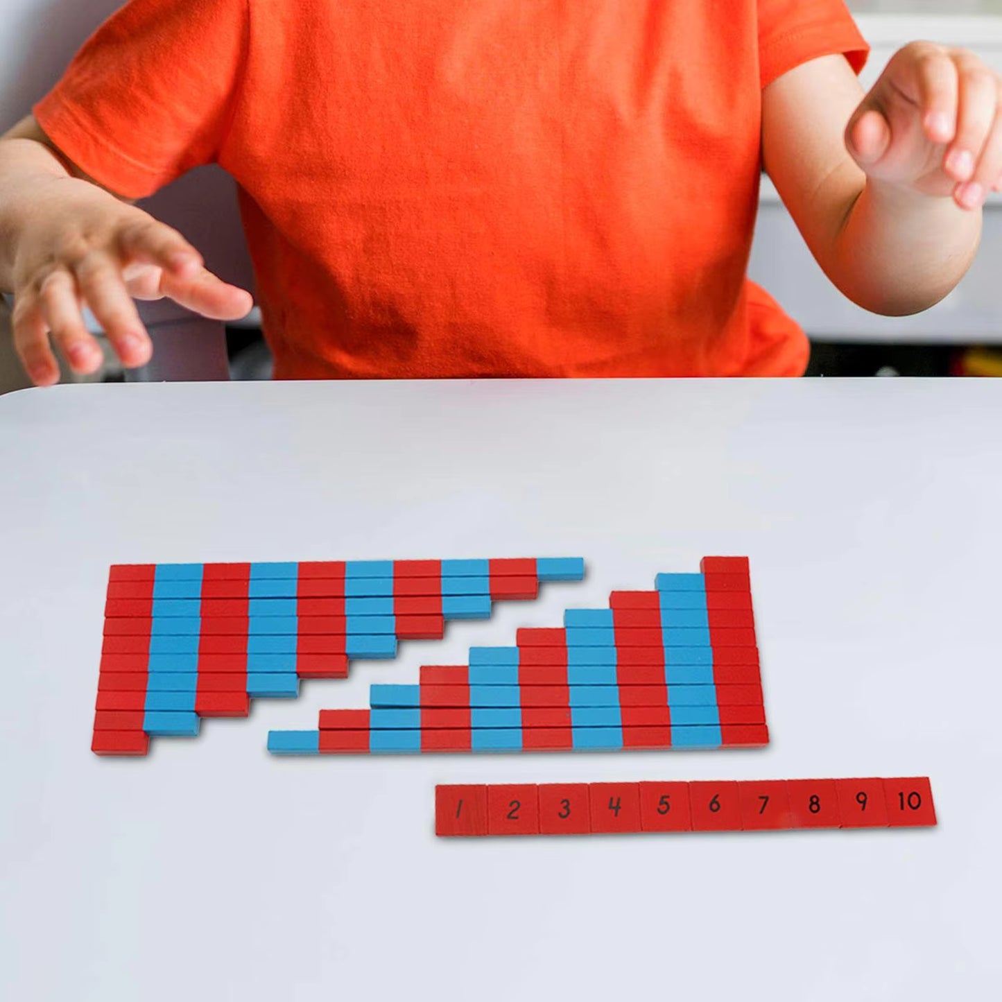 Blue and Red Rods Montessori