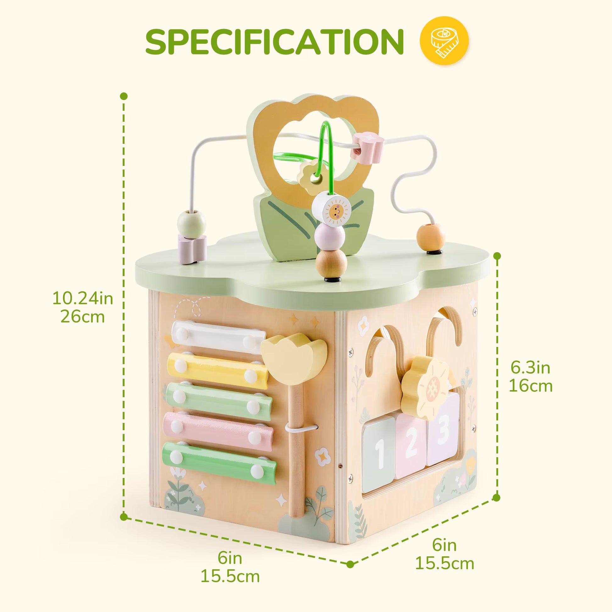 Montessori Wooden Activity Cube