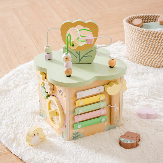 Montessori Wooden Activity Cube