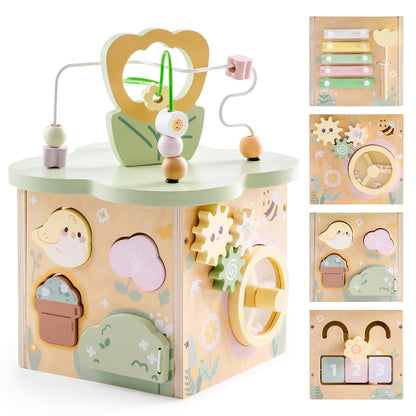 Montessori Wooden Activity Cube