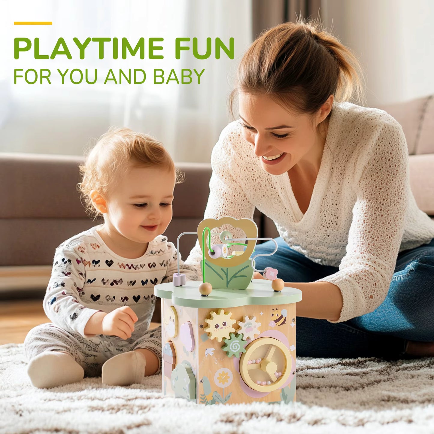 Montessori Wooden Activity Cube